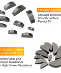 120-piece carbon steel Woodruff key set; 10 sizes of semicircular keys for flywheel/keyway use