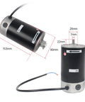 Premium Brushed DC Motor Designed For Mini Lathe Work Hella Tough 600 Watt Powerhouse Runs On 110 Volts Spins At Six Thousand Rpms With Thick Iron Body And Zero Vibration, 80mm diameter, 153mm length, iron housing.