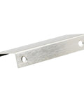 Side view of Finger Edge Pull Handle Set, 10 Pack, brushed stainless steel finish, lightweight aluminum drawer and cabinet front hardware.