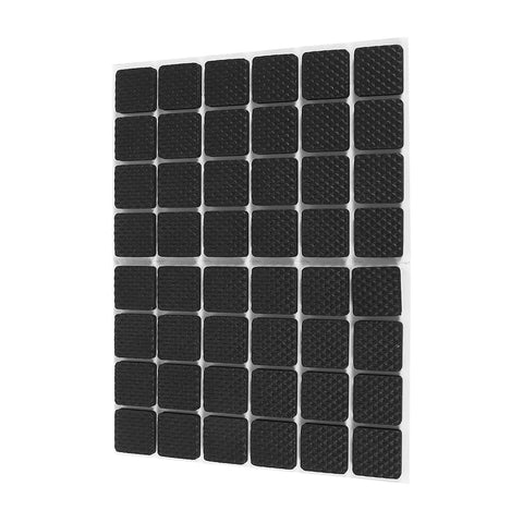 48 Pcs Black Non Slip Self Adhesive Furniture Feet Pads For Floor Protection, Durable Rubber Cushions on white sheet