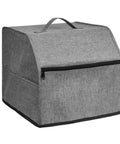 Oxford Cloth Sewing Machine Dust Cover With Accessories Pouch for serger, durable gray fabric, dustproof with handle and zip pocket