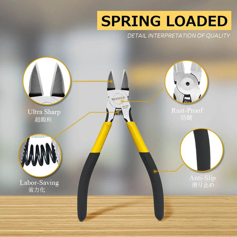 6.5 Inch Wire Cutters 2 Pack Flush Cutters Spring Loaded Pliers Side Cutters For Electrical And Electronics Work DIYers Friendly Heavy Duty Steel Snips Cuts Up To 12 AWG