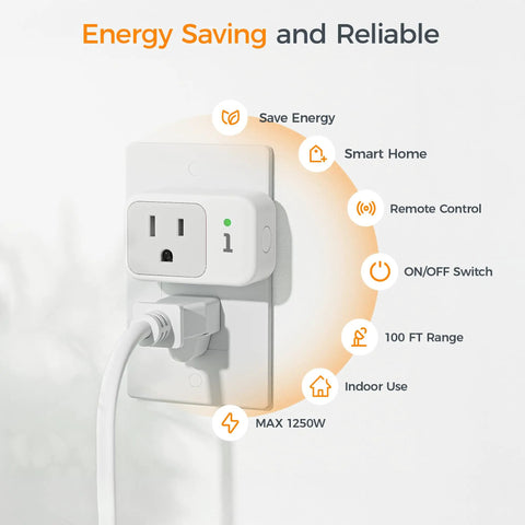 Remote Control Outlet For Indoor Lights And Small Appliances With 3 Outlets Plug In Wall Switch showing energy saving features