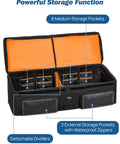 Truck Bed Cargo Organizer Bag For Pickup And SUV Fits Gladiator Ranger Cybertruck Tacoma with pockets and dividers.