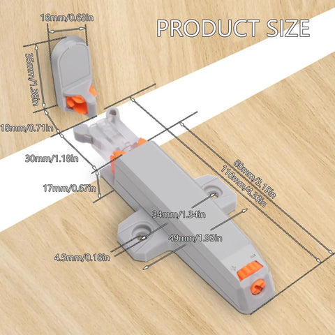 Dimensions of Push To Open Cabinet Latches 4 Pack, Sturdy Double Spring Hardware For Modern Kitchens And Bathrooms