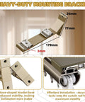 Heavy Duty Dual Curtain Rod System With Wall Mount Track And Aluminum Alloy Brackets, decorative gold mounting bracket with 179mm arm, 77mm height
