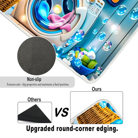 Dope Cartoon Bubbles Top Cover For Washing Machine And Dryer 23.6 X 19.6 Inches Protective Cover Pad, non-slip texture detail