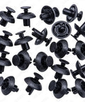 20 Pcs Engine Cover Clips Grille Push Type Retainer Fasteners With 7mm Holes For Toyota Lexus Vehicles, black nylon set