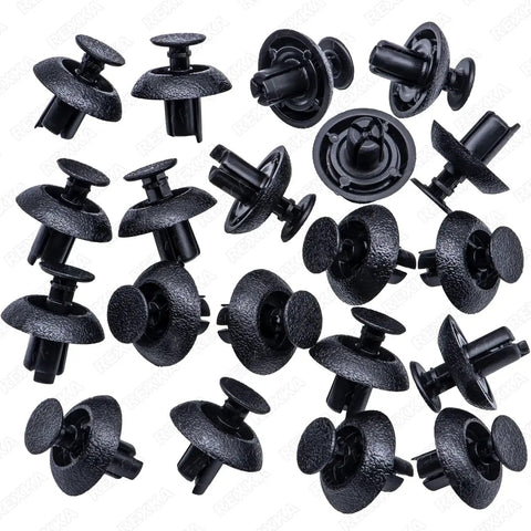 20 Pcs Engine Cover Clips Grille Push Type Retainer Fasteners With 7mm Holes For Toyota Lexus Vehicles, black nylon set