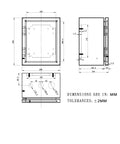 Technical drawing of IP65 Weatherproof Stainless Steel Wall Mount Enclosure Box With Mounting Plate And Wall Bracket Measuring 10x8x6 Inches For Indoor Outdoor Electrical Controls NEMA 4 Rated Tough Durable And Ready, showing dimensions and tolerances in millimeters.