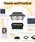 Diagram of 8 Pack Solar Post Cap Lights for Flat Surfaces and 4x4 Vinyl Posts Also Fits 4x6 Wood with adapters and features