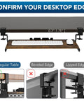 Under Desk Keyboard Tray With Sturdy C Clamp Mount, 32.5 Inch Clamp To Clamp Length, 27.3 Inch Sliding Platform By 11 Inch Wide