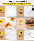 Features of Clear Desk Protector Mat 42 By 78 Inch 1.5 Millimeter Thick Waterproof PVC Pad For Office Dresser And Nightstand Scratch Resistant And Easy To Clean Food Safe Surface Protector No Odor.