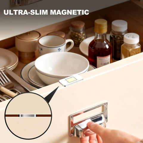 Six Pack No Drill Magnetic Cabinet Catches Ultra Thin Stainless Steel With Extra Strong Adhesive on kitchen cabinet