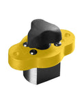MagJig 95 magnetic base clamp for woodworking; yellow body with black on/off knob and silver underside