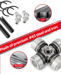 Front Prop Shaft Yoke and U Joint Kit for Polaris RZR and General 1000 Brutus HD Models Fit RZR 570 800 900 1000 RS1 XP Trail S and S4 2 Seater 4 Seater Not For Trails and Rocks Edition #45 steel yokes and U-joints