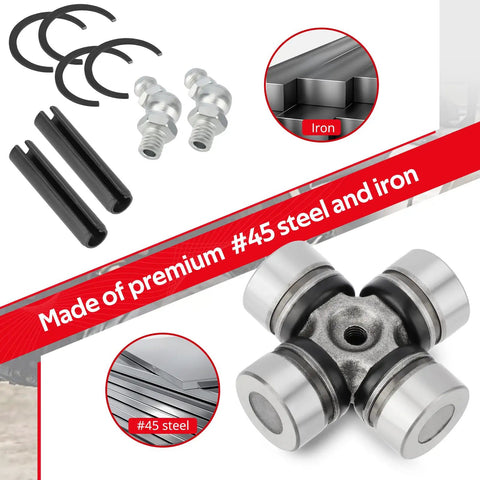 Front Prop Shaft Yoke and U Joint Kit for Polaris RZR and General 1000 Brutus HD Models Fit RZR 570 800 900 1000 RS1 XP Trail S and S4 2 Seater 4 Seater Not For Trails and Rocks Edition #45 steel yokes and U-joints