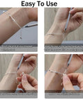No Sweat One Handed Bracelet Helper Tool Kit 12 Pcs Makes It Easy To Put On Bracelets Watches And Anklets Solo Universal Fit For Chain Beaded Leather And Magnetic Closures Jewelry Making Supplies, step-by-step bracelet clasp demo