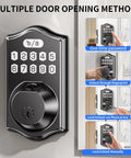Smart Front Door Deadbolt Lock With Fingerprint Fast Unlock 0.3 Seconds No Fuss 100 Fingerprints 100 Codes Keyless Entry