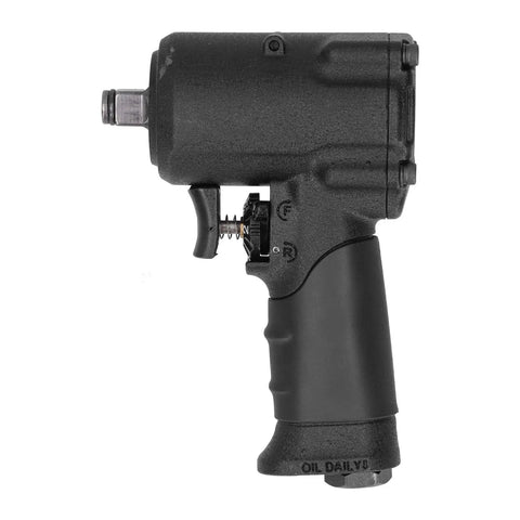 Mean Streak Half Inch Pneumatic Air Impact Wrench showing ergonomic grip, compact design, and smooth variable trigger for garage use.