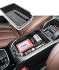BMW X3 G01 2018-2024 And BMW X4 G02 2019-2025 center console organizer tray installed with items like wallet and coins in car