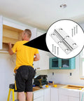 Person installing cabinet with 4 Pack Stainless Steel Lift Off Door Hinges For Doors, Windows, And Shoe Cabinets, Built Tough Heavy Duty Hardware