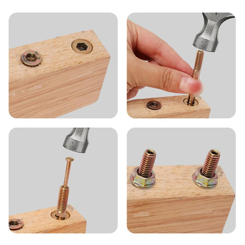 Anchor Set With Hammer Drive Pin Expansion Anchors For Concrete And Cement, Medium Size 6.5x0.6 Cm, 6 Pcs installation on wood
