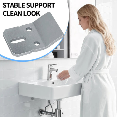 Hella Sturdy Wall Mounted Sink Bracket And Hook Kit Replacement Parts For Secure Bathroom Installation Works Smoothly With Wall Hung Basins And Urinals Two Piece Set Easy Peasy Setup Guaranteed To Hold Tight