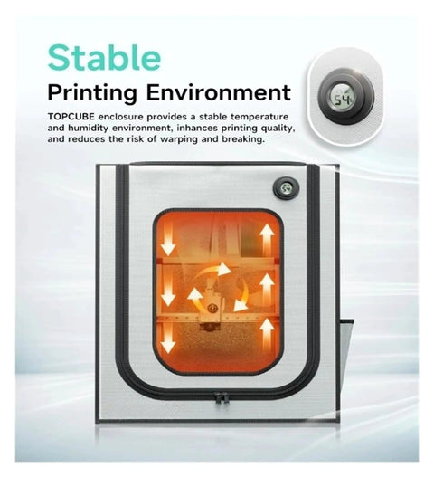Large Size 3D Printer Enclosure With LED Light, Fireproof Design, Constant Temperature display and protective features