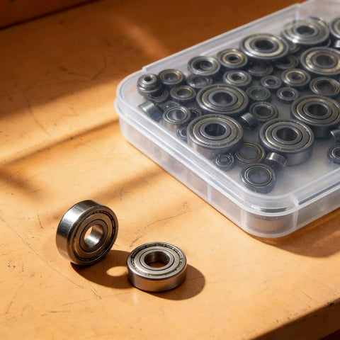 60 Pack Deep Groove Ball Bearings Carbon Steel Assortment Kit For Skateboard Trucks Furniture Wheels And 3D Printers in case