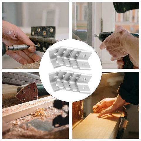 Top Shelf Aluminum Extrusion Corner Braces And L Bracket Connectors Dead Simple install shown with hands using drills and wood.
