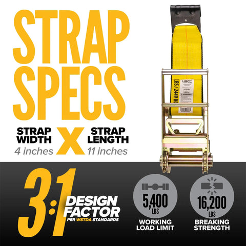 Replacement Fixed Ends For Ratchet Straps 4 Inch By 11 Inch 2 Pack Tough As Nails 5400 Lbs Working Load Limit Zinc Coated