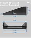 15 inch depth 3U Tough As Nails Ventilated Steel Cantilever Rack Shelf for 19 Inch Server Cabinet Network Equipment.