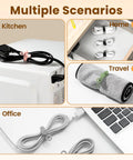 Silicone Cable Ties 10 Pack Reusable Wire Wraps For Office And Home Use, Multipurpose Cable Management For Charging Cords