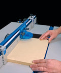 Rock Solid Precision Router Table Stop With Dead Nuts Accurate Lens Cursor And Swift Swing Away Fence Lock For Legit Repeatable Wood Cutting Every Single Day with MDF board mounted on router table
