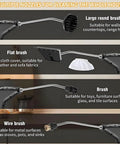 Four different brush heads for 2500W Handheld High Temperature Pressurized Steam Cleaner, including round, flat, standard, and wire brushes.