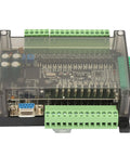 DC24V PLC Controller With 32 Bit MCU, 100kHz Pulse, 14 Digital Inputs And 10 Transistor Outputs, DIN Rail Mountable, clear casing