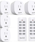 Expandable Wireless Outlet Switch Kit With Remote Controls, 5 Outlets And 2 Remotes, Up To 100 Feet Range