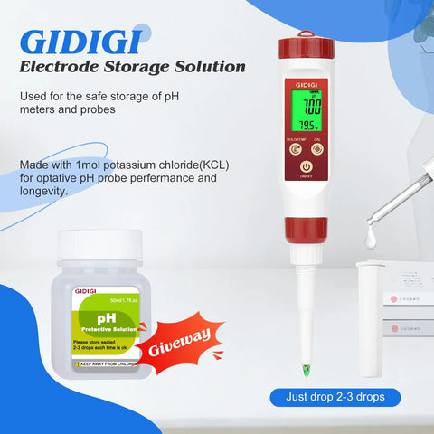 pH Buffer Calibration Kit With 4, 7, 10 pH Buffers And KCl Probe Storage Solution For All pH Meters including KCl storage