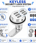 Image of Three Digit Keyless Cabinet Lock With Zinc Alloy Body And Steel Cam Lock For Cabinets Drawers Mailboxes And Storage Boxes.