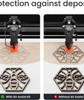 Beast Mode 20W Laser Engraver With Air Pump And 440 Mm By 440 Mm Honeycomb Bed engraving wood with and without air assist