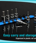 Allen Bit Socket Set For Three Eighths Inch Drive Torx Twenty One Piece Premium CRV Sockets And S2 Bits in blue rail