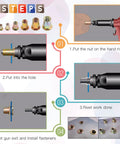 Installation steps for 110 Piece Rivet Nut Assortment Kit With M3 M4 M5 M6 M8 M10 M12 Half Hex Body Flange Flat Head Zinc Plated Carbon Steel Threaded Insert Nuts For Auto, DIY, And Maintenance Projects