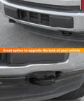 Ford F150 Tow Hook Cover Wrap 2 Piece Black U Shaped Front Bumper Protector Rubber Exterior Styling Upgrade For 2009 To Present With Easy Install And Weather Resistant Matte Finish visible on truck