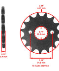 Honda CRF150R Drive Chain And Front Sprocket And Rear Sprocket Kit With Master Link And Rivet Link For 2007 2017 Models, side view