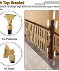 Tilt top bracket for adjustable aluminum balusters and stair spindles built tough for indoor outdoor steps setup.
