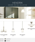 Hendrik 1-Light Mini Pendant With Brushed Nickel Finish And Satin Etched Cased Opal Glass Shade For Kitchen Island And Dining Room Lighting
