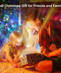 Family with children using 4 In 1 Galaxy Star Projector With Bluetooth Speaker Remote Voice Control And Timer 18 Lighting Effects.
