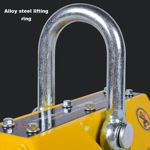 Built Like A Tank Permanent Magnetic Lifter With Quick Release Lever Crushing Up To Two Thousand Two Hundred Pounds alloy steel lifting ring close-up
