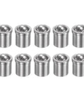 Rock Solid Heavy Duty Precision Positioning Ball Spring Plungers 10 Pack made of stainless steel for cabinet doors.